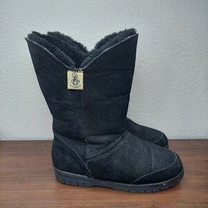 Vintage Old Friend Suede Sherpa Lined  Boots Size 8